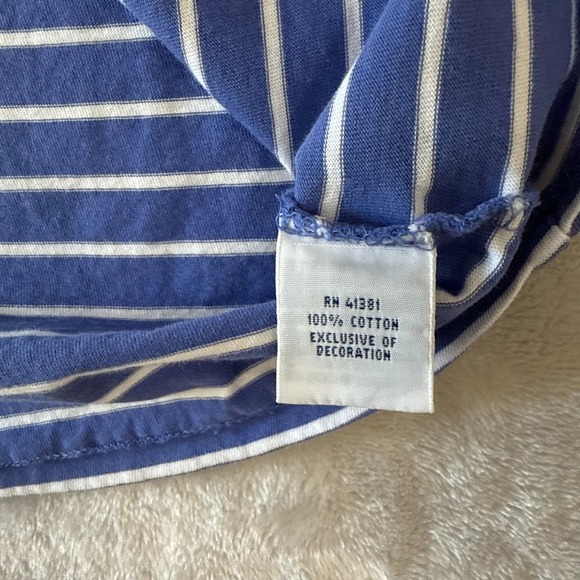 Polo Ralph Lauren‎ Striped T-Shirt Men's XXL Blue White Pocket Cotton Casual - Picture 8 of 9